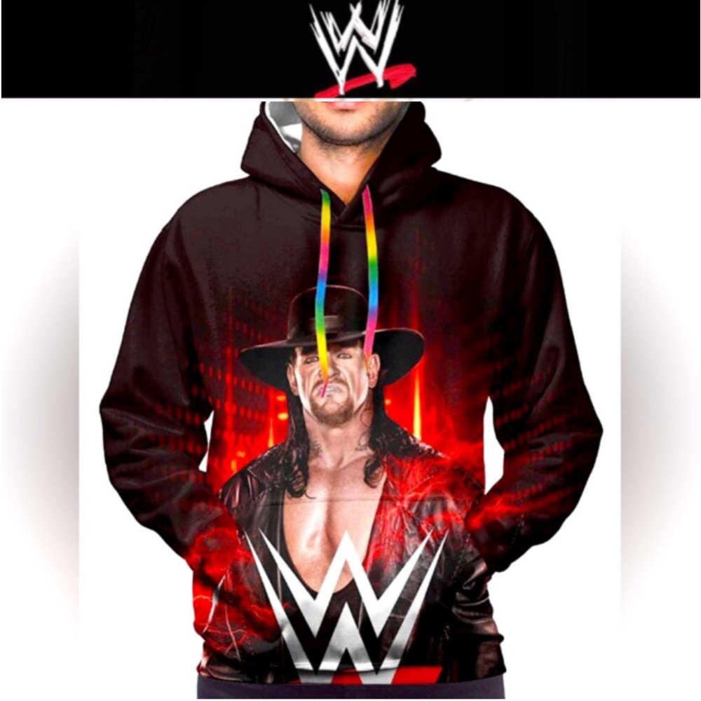WWE UNDERTAKER Men’s 3D Printed Pullover Hoodie size M NWOT